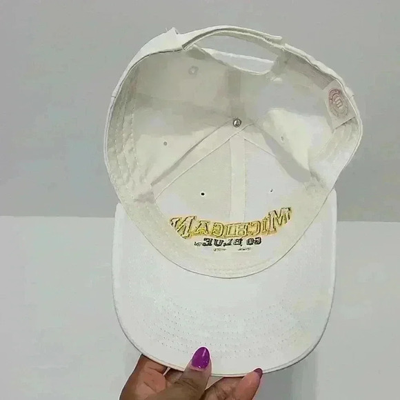 Michigan "Go Blue" M White/Gold Baseball Style Hat, Preloved, sz O/S - Picture 5 of 10